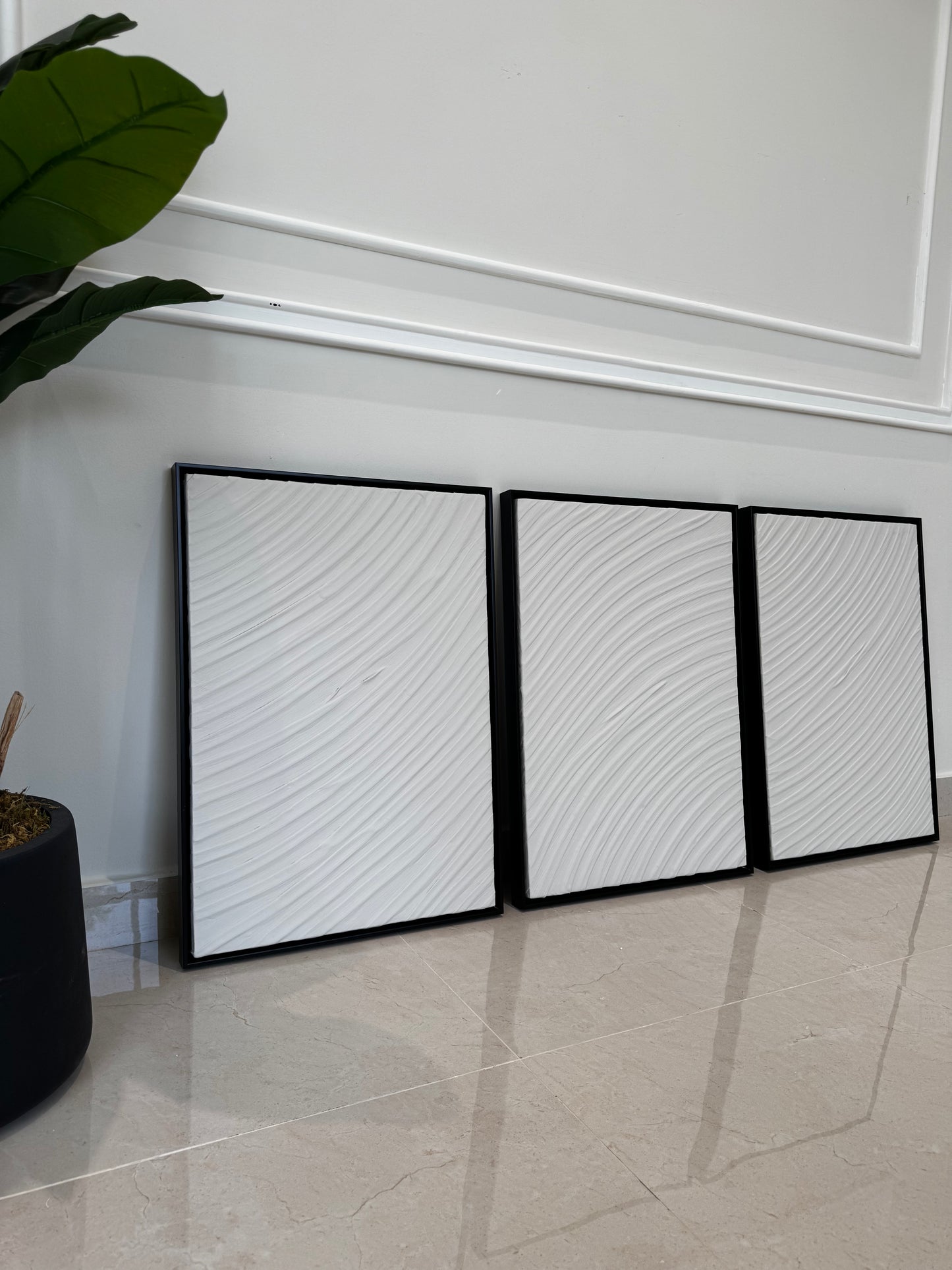 Abstract Lines #2 Set of Three - Textured Art