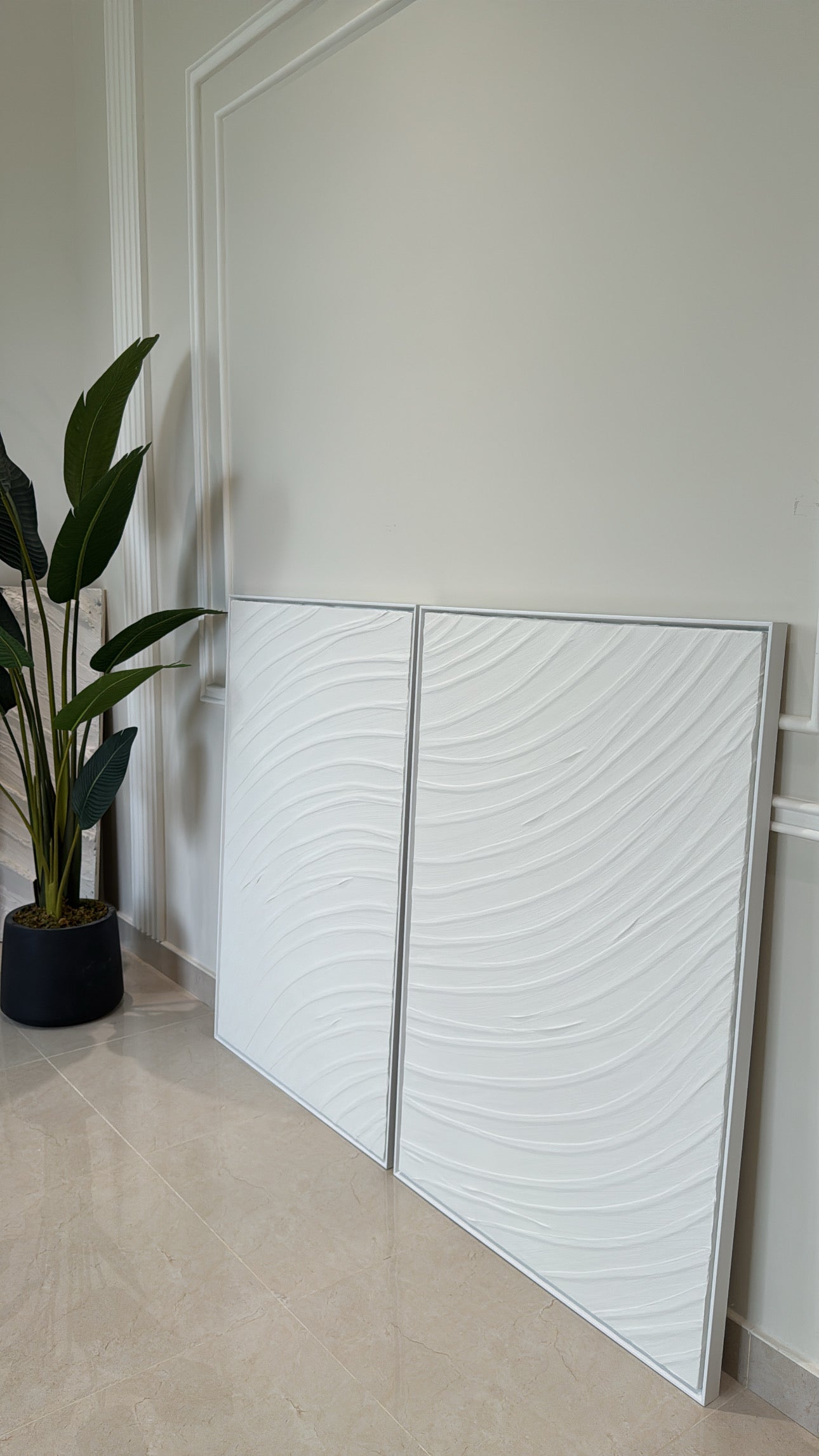Abstract lines #2 Set of Two - Textured Wall Art