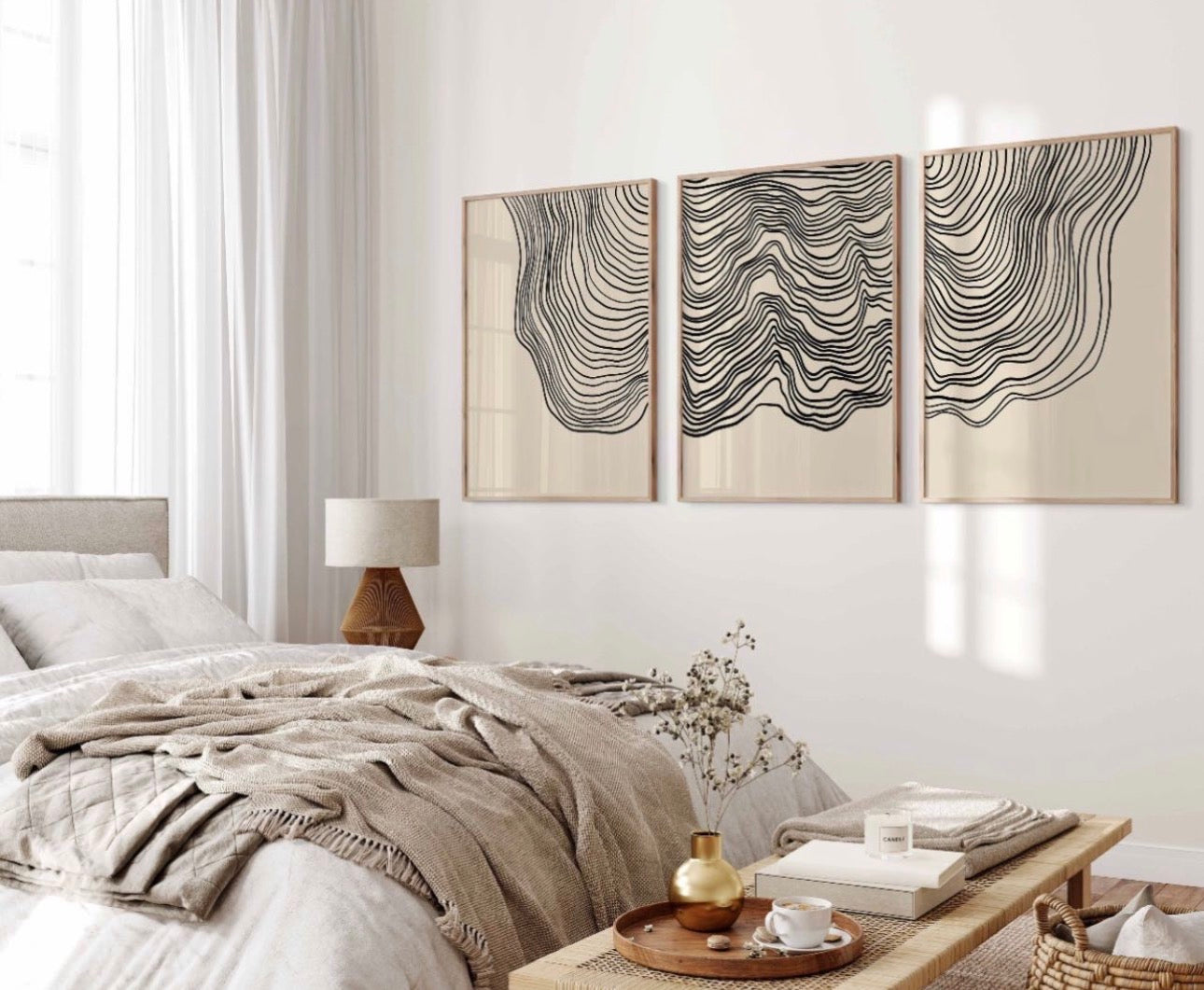 Line set of three - Printed on Canvas