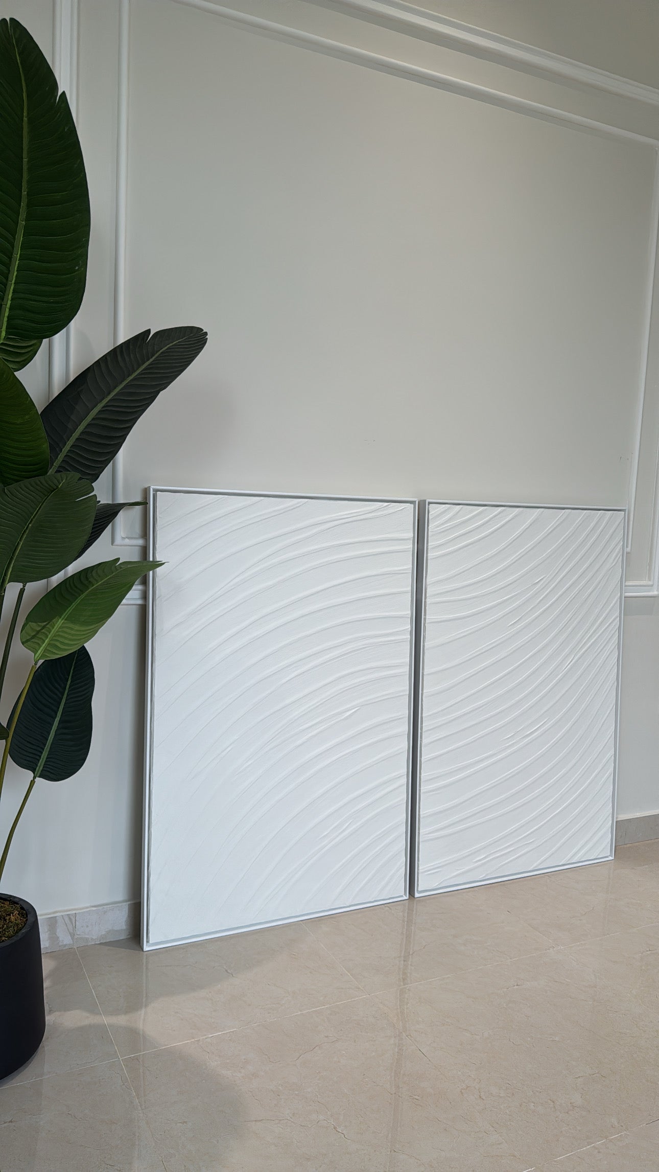 Abstract lines #2 Set of Two - Textured Wall Art