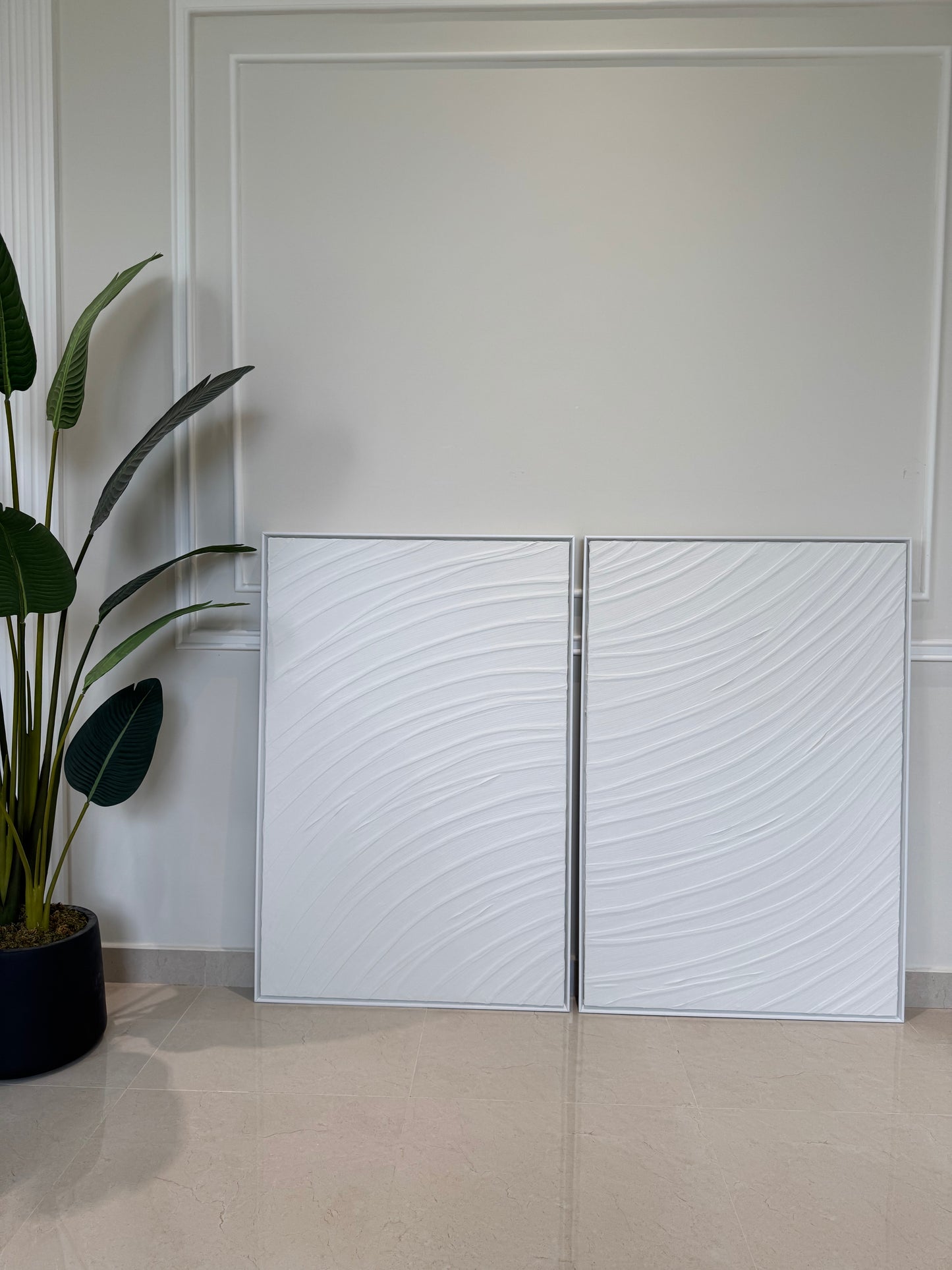 Abstract lines #2 Set of Two - Textured Wall Art