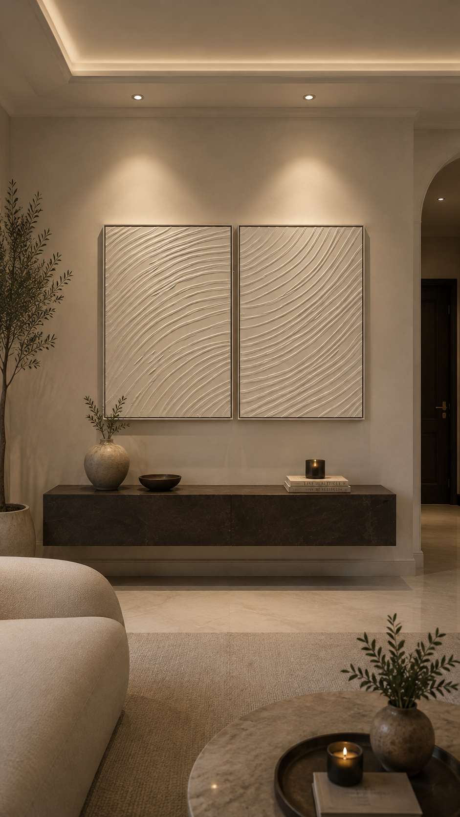 Abstract lines #2 Set of Two - Textured Wall Art