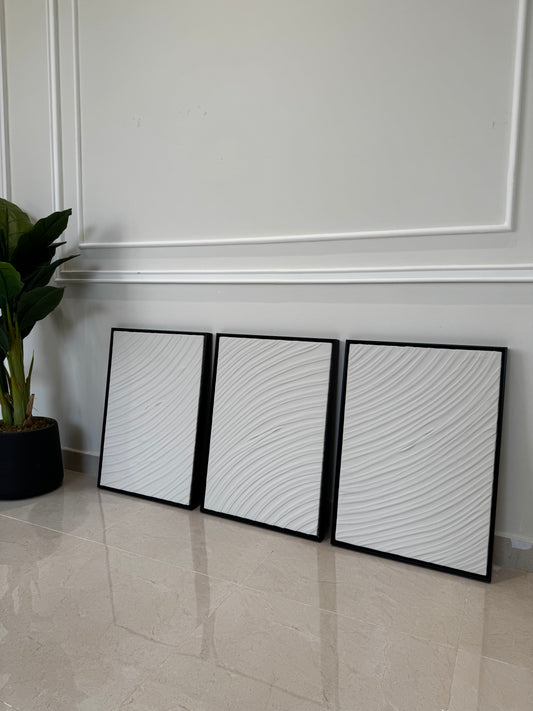 Abstract Lines #2  Set of Three - Textured Art