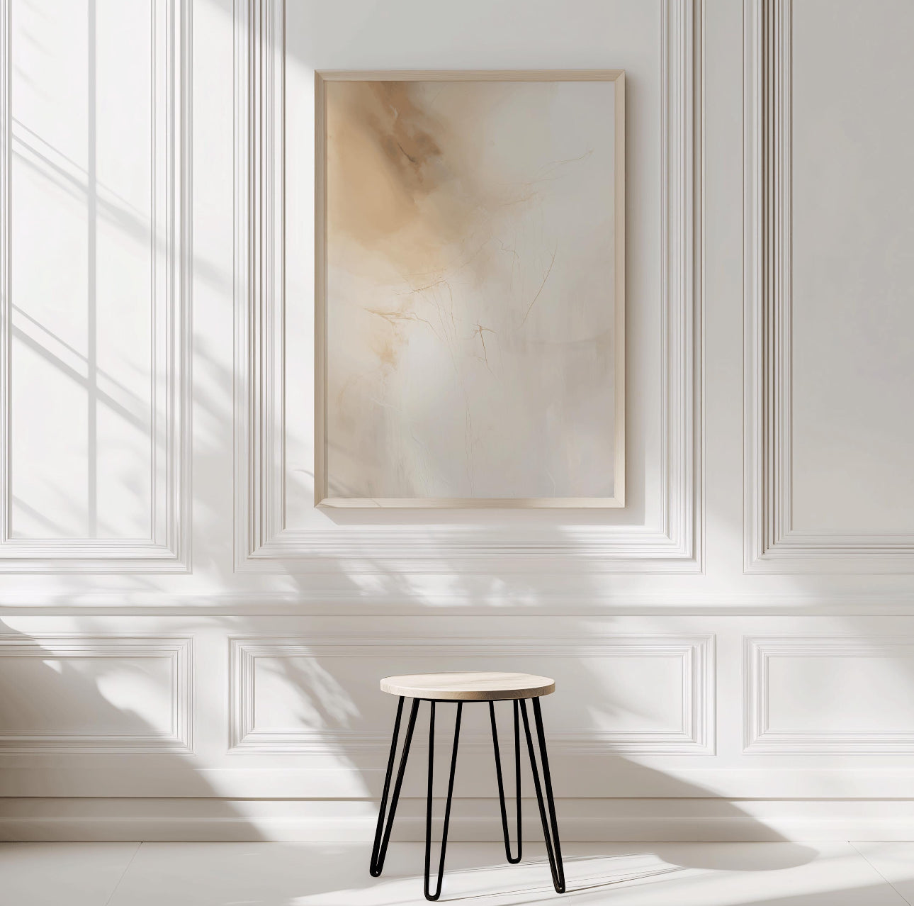 Neutral Creme Beige - Printed on Canvas