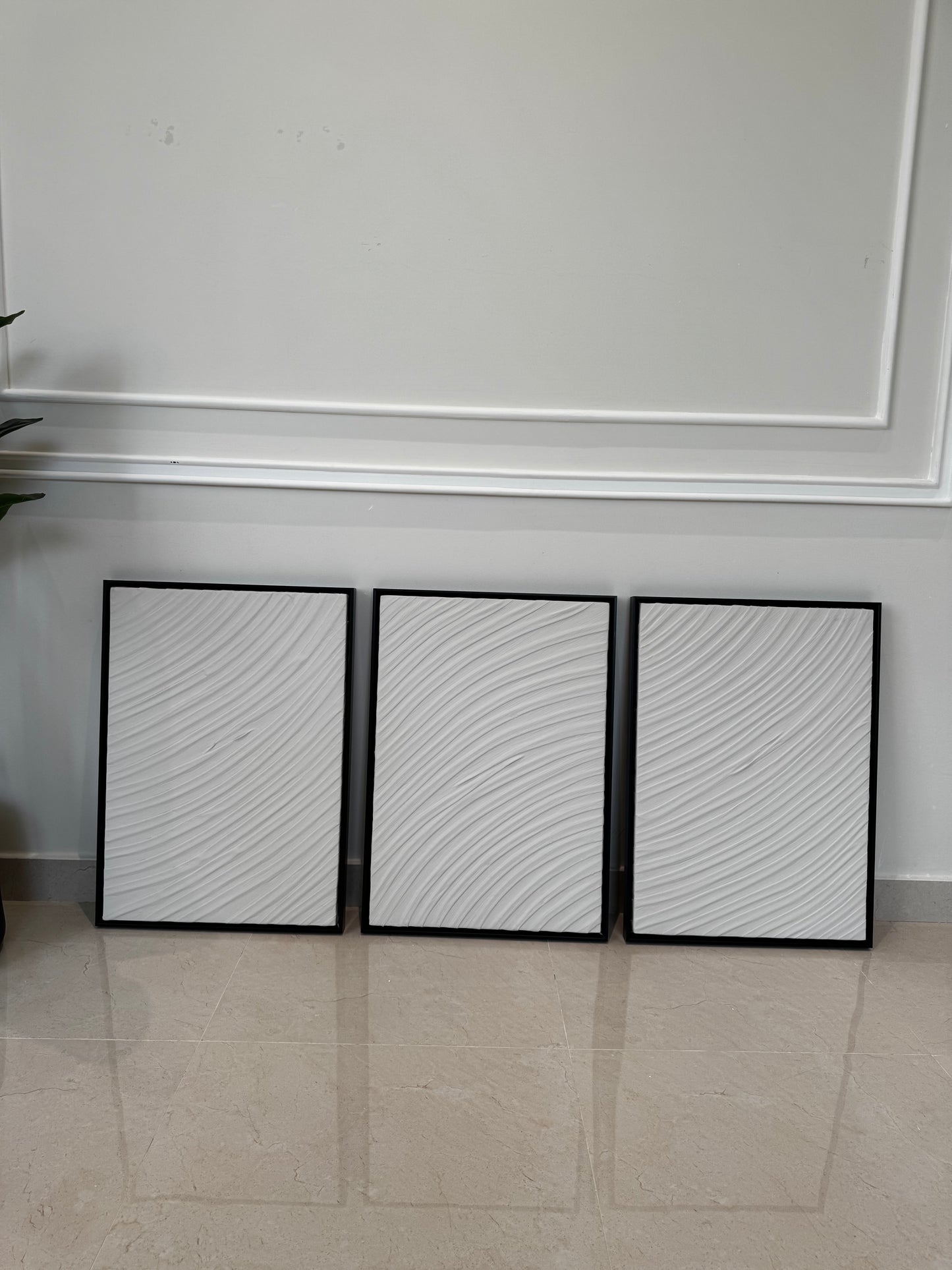 Abstract Lines #2  Set of Three - Textured Art