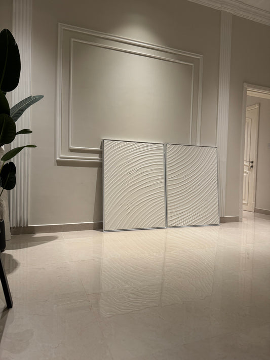 Abstract lines #2 Set of Two - Textured Wall Art