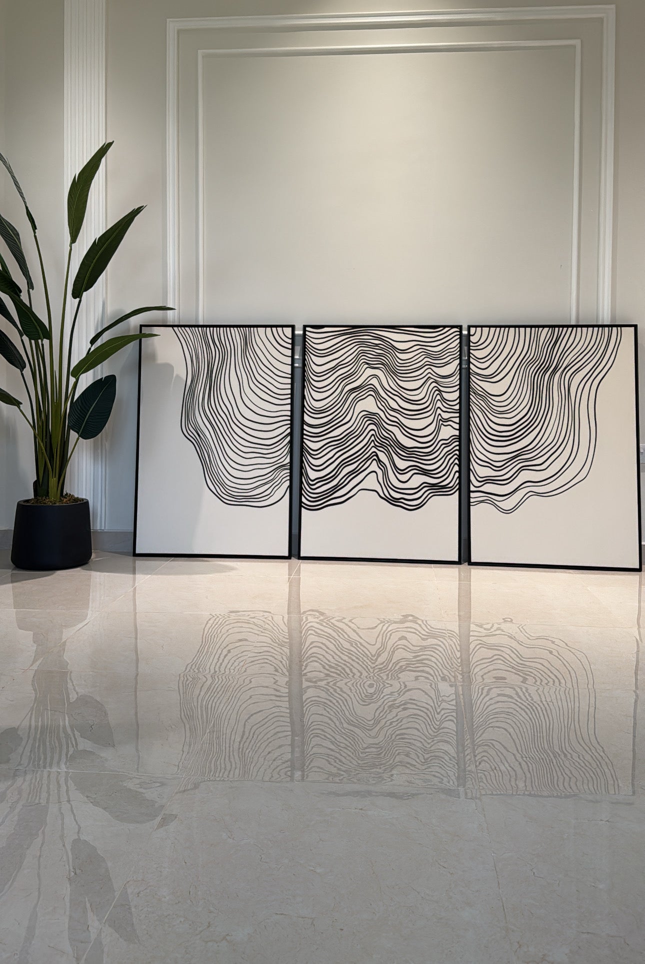 Line set of three  - Printed on Canvas