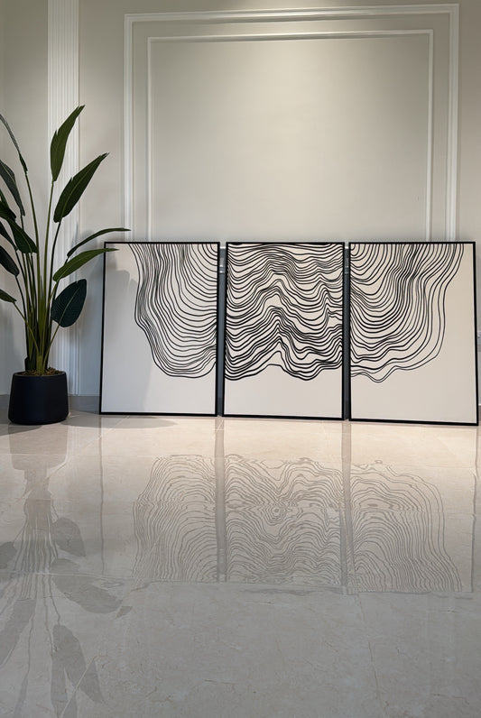Line set of three  - Printed on Canvas