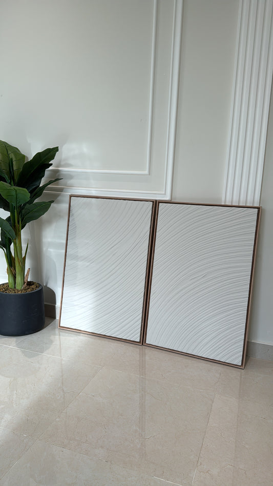 Abstract lines #2 Set of Two - Textured Wall Art