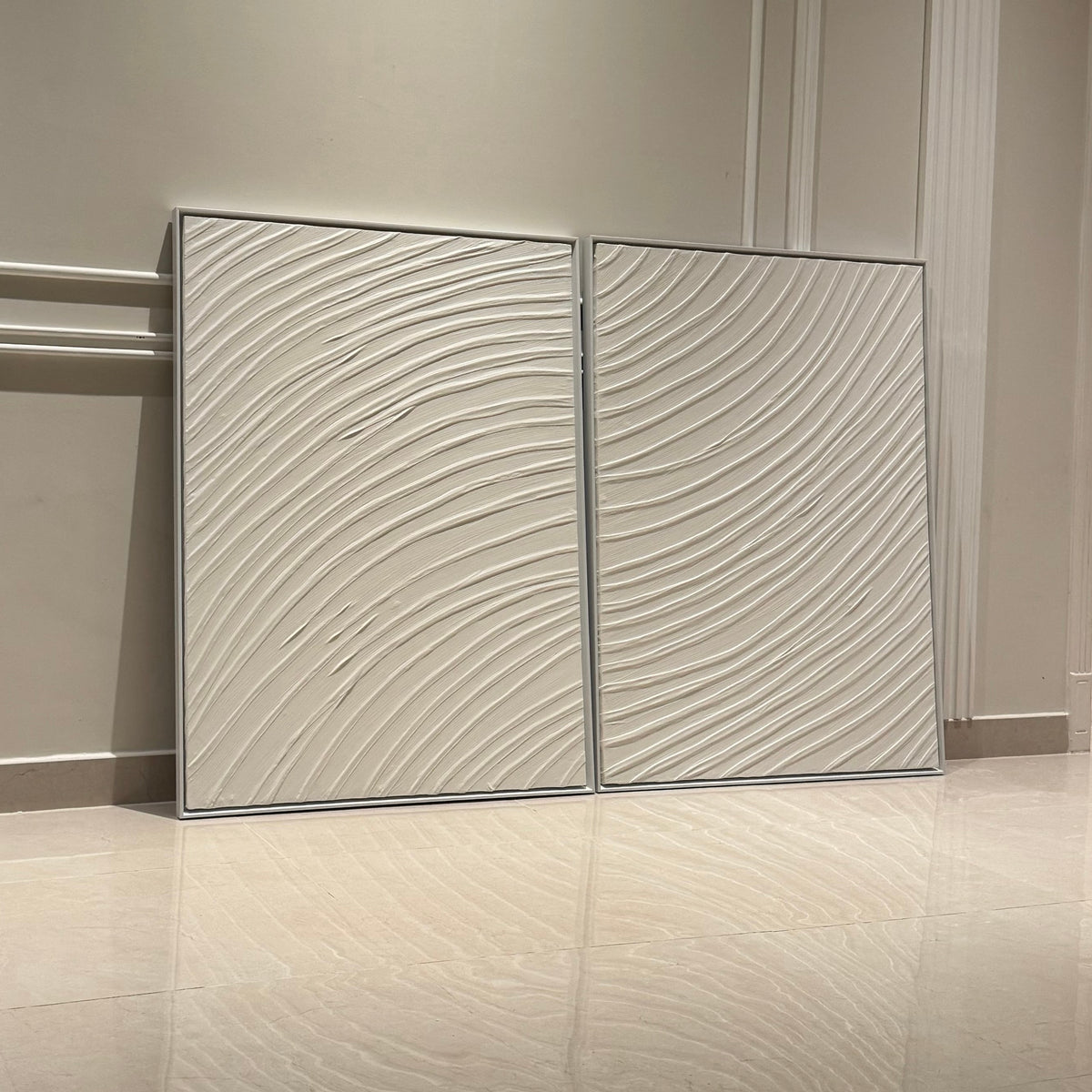 Abstract lines #2 Set of Two - Textured Wall Art