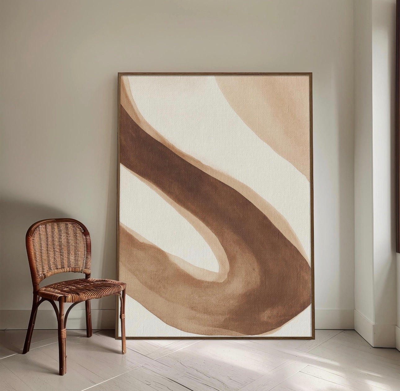 Beige Abstract - Printed on Canvas