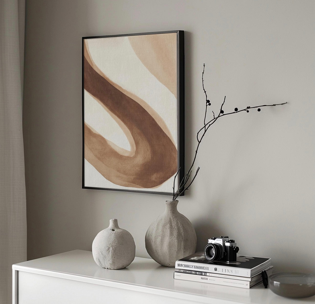 Beige Abstract - Printed on Canvas