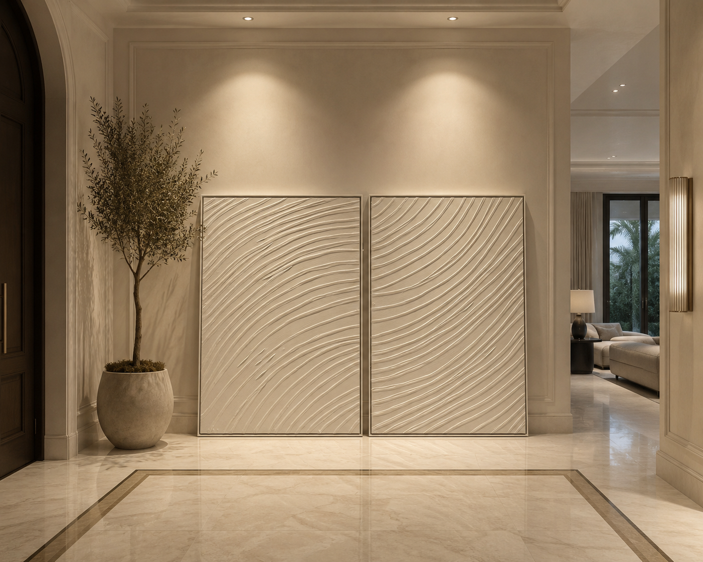 Abstract lines #2 Set of Two - Textured Wall Art