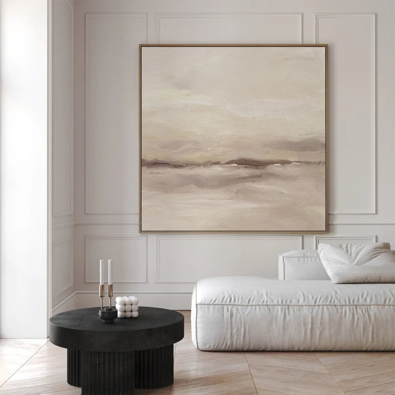 Neutral Abstract Seascape - Printed on Canvas