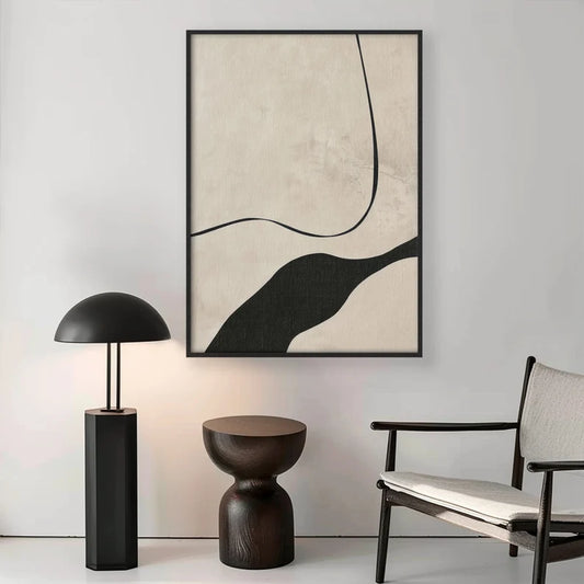 Beige Abstract Painting - Printed on Canvas